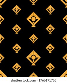 Kite Icon Seamless Pattern, Flying Kite Icon Vector Art Illustration