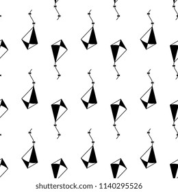 Kite Icon Seamless Pattern Vector Art Illustration