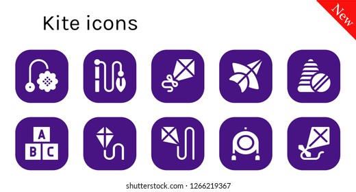  kite icon set. 10 filled kite icons. Simple modern icons about  - Toy, Kite, Thai kite, Toys