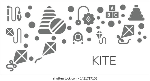 kite icon set. 11 filled kite icons.  Simple modern icons about  - Toy, Toys, Kite