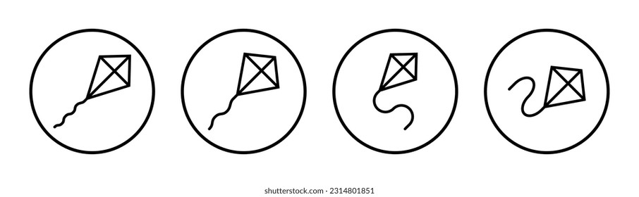 Kite icon set illustration. kite sign and symbol