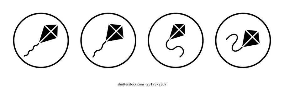 Kite icon set illustration. kite sign and symbol