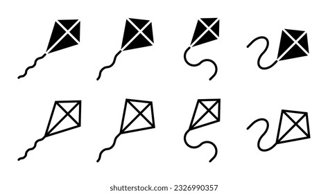 Kite icon set illustration. kite sign and symbol