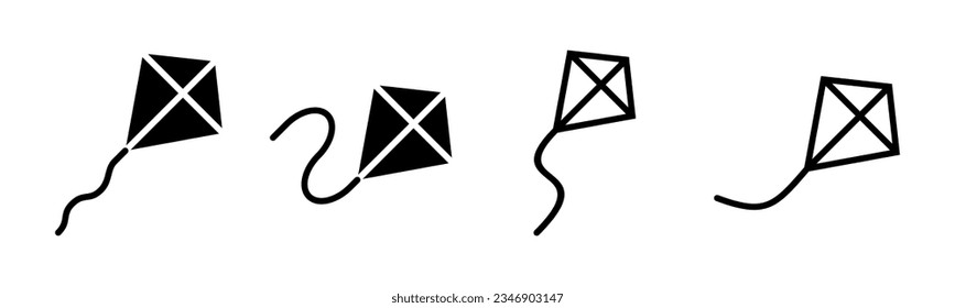 Kite icon set illustration. kite sign and symbol