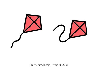 Kite icon set illustration. kite sign and symbol