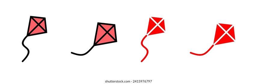 Kite icon set illustration. kite sign and symbol