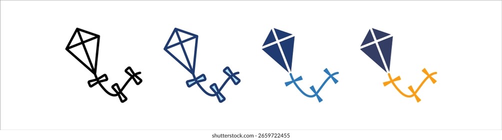 Kite Icon Set Multiple Style Collection