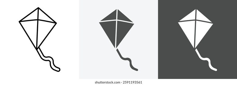 Kite icon set vector art