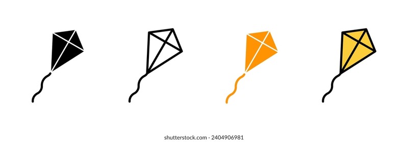 Icon-Set-Vektorgrafik Kite. Drachenzeichen und -symbol