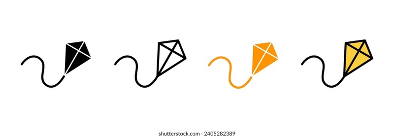 Kite icon set vector. kite sign and symbol