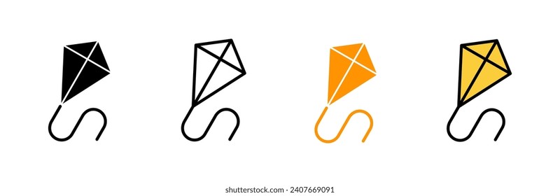 Kite icon set vector. kite sign and symbol