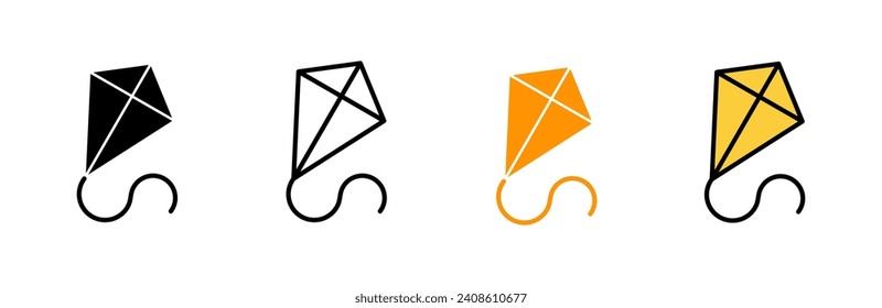 Kite icon set vector. kite sign and symbol