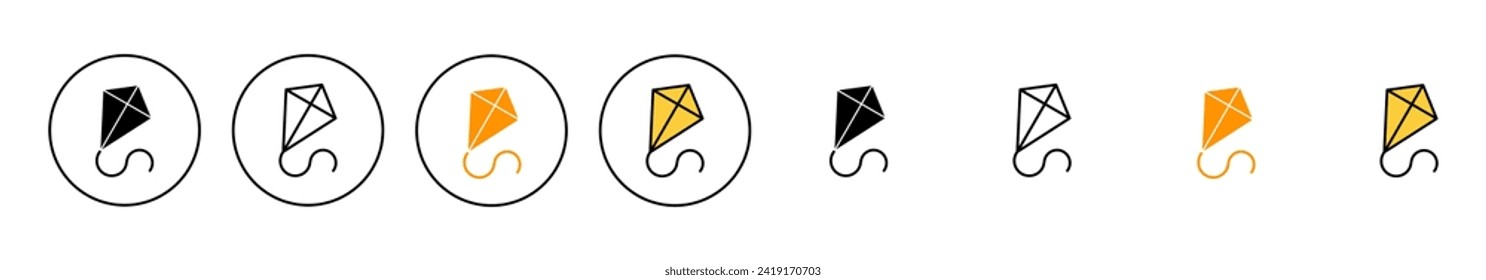 Icon-Set-Vektorgrafik Kite. Drachenzeichen und -symbol
