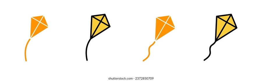 Kite-Icon-Set für Web- und Mobile-App. Drachenzeichen und -symbol