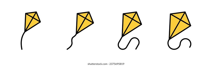 Kite icon set  for web and mobile app. kite sign and symbol