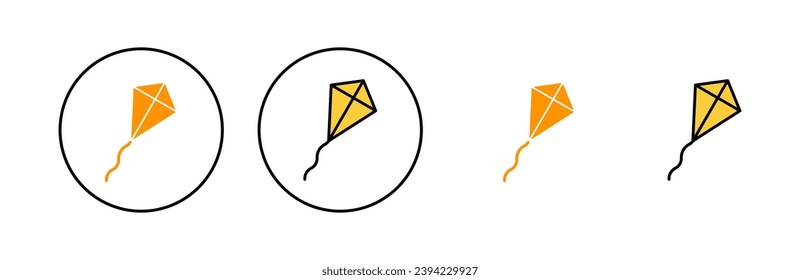 Kite-Icon-Set für Web- und Mobile-App. Drachenzeichen und -symbol