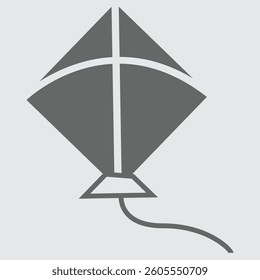 Kite icon symbolizing freedom, fun, and outdoor activities in vibrant design.