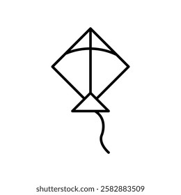 Kite icon Thin line art isolated