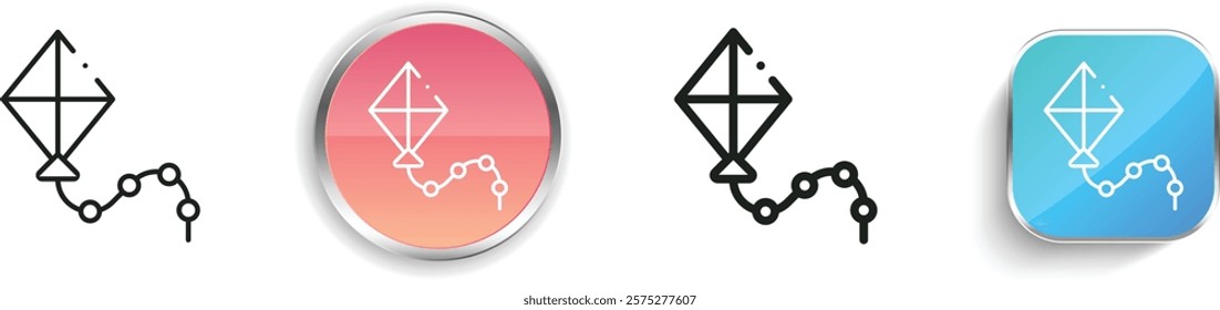kite icon. Thin Linear, Regular and Button Style Design Isolated On White Background
