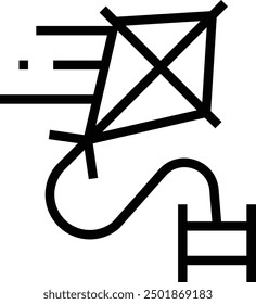 kite icon. Thin linear style design isolated on white background