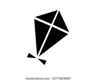 Kite icon in trendy flat style. Kite symbol for your web site design, Kite icon silhouette. Vector illustration