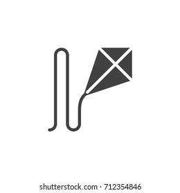 Kite icon vector, filled flat sign, solid pictogram isolated on white. Symbol, logo illustration