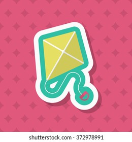 Kite icon , Vector flat long shadow design. Children's toys concept.