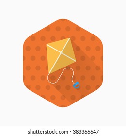 Kite icon , Vector flat long shadow design. Children's toys concept.