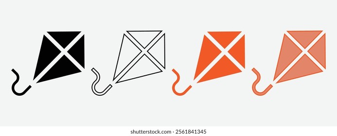 kite Icon Vector. Flying Kite Icon. Kite Symbol.