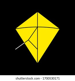 The kite icon in the vector format. Drawing of a kite toy. Kite icons in cartoon form.