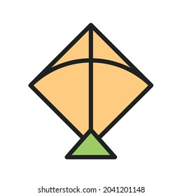 Kite icon vector image. Can also be used for Miscellaneous Objects. Suitable for mobile apps, web apps and print media.