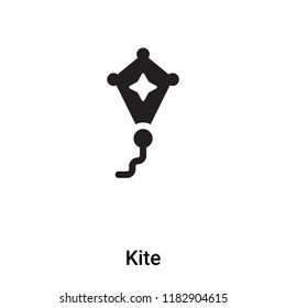 Kite icon vector isolated on white background, logo concept of Kite sign on transparent background, filled black symbol