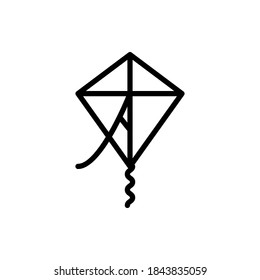 Kite icon vector outline style.