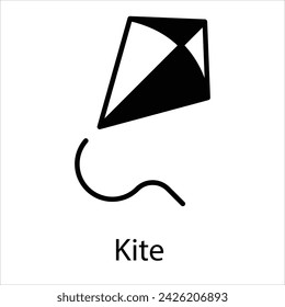 Kite Icon vector, Such Line sign as autumn, Submission of autumn icons. Vector Computer Isolated Pictograms for Web on White Background Editable Stroke stock illustration