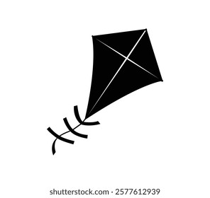 Kite icon vector. Kite with tail flat vector icon for apps and websites