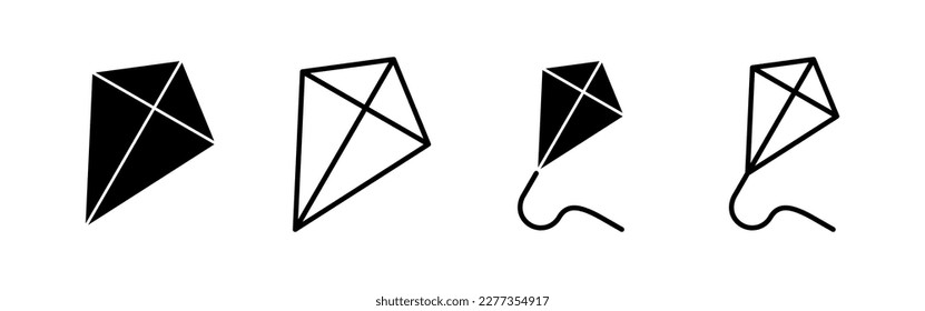 Kite icon vector for web and mobile app. kite sign and symbol