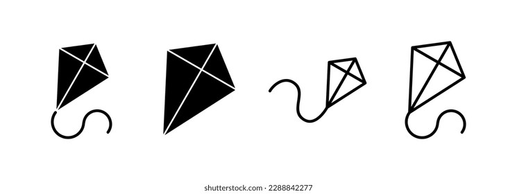 Kite icon vector for web and mobile app. kite sign and symbol