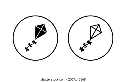 Kite icons set. kite sign and symbol