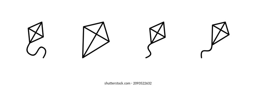 Kite icons set. kite sign and symbol