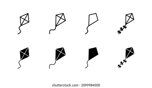 Kite icons set. kite sign and symbol