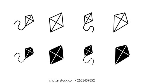 Kite icons set. kite sign and symbol