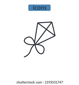 Kite icons  symbol vector elements for infographic web