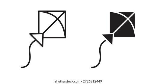 Coleção vetorial de ícones do Kite para desenhos na Web. ícones planos