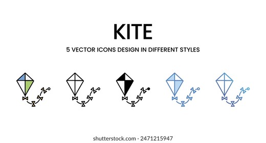 Kite icons vector set stock illustration.