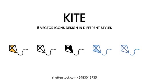 Kite Icons Vektorgrafik Set Stock Illustration.