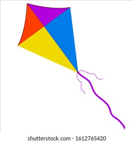 Kite. Isolated vector color flat image on a white background.