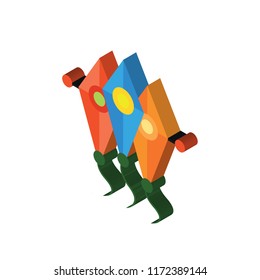 Kite isometric left top view 3D icon