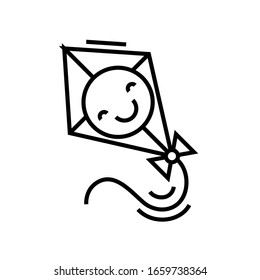 Kite line icon, concept sign, outline vector illustration, linear symbol.