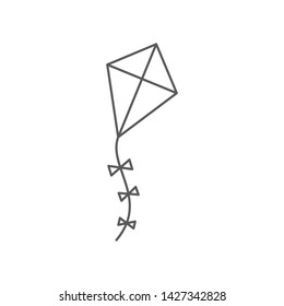 Kite line icon isolated on white background