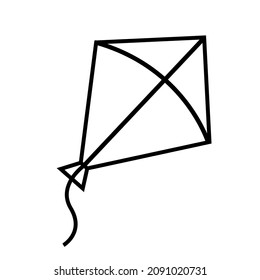 Kite line icon. linear style icon isolated on white. Vector illustration.
